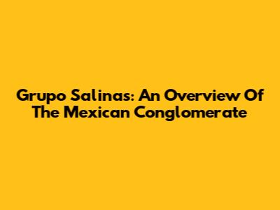 Grupo Salinas: An Overview Of The Mexican Conglomerate
