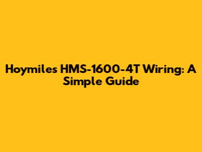 Hoymiles HMS-1600-4T Wiring: A Simple Guide