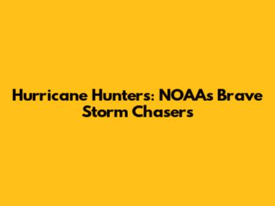 Hurricane Hunters: NOAA's Brave Storm Chasers