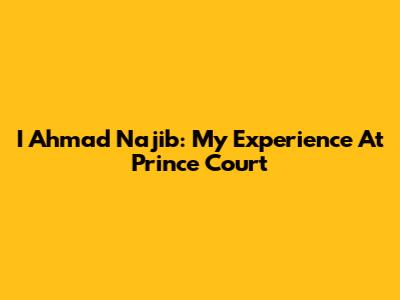 I Ahmad Najib: My Experience At Prince Court