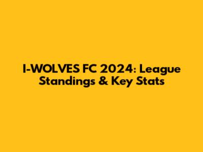 I-WOLVES FC 2024: League Standings & Key Stats
