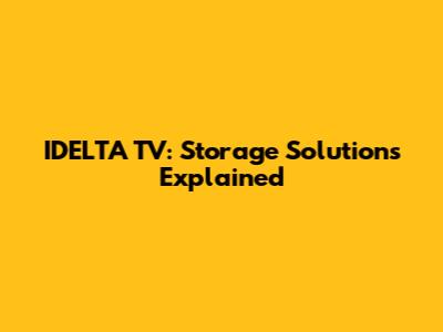 IDELTA TV: Storage Solutions Explained