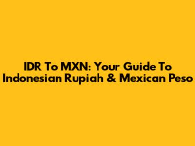 IDR To MXN: Your Guide To Indonesian Rupiah & Mexican Peso