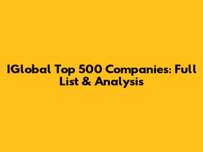 IGlobal Top 500 Companies: Full List & Analysis