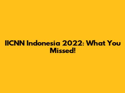 IICNN Indonesia 2022: What You Missed!