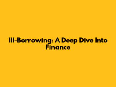 III-Borrowing: A Deep Dive Into Finance