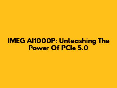 IMEG AI1000P: Unleashing The Power Of PCIe 5.0