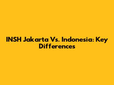 INSH Jakarta Vs. Indonesia: Key Differences