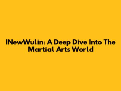 INewWulin: A Deep Dive Into The Martial Arts World
