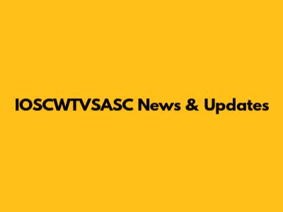 IOSCWTVSASC News & Updates