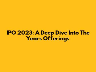 IPO 2023: A Deep Dive Into The Year's Offerings