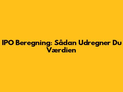 IPO Beregning: Sådan Udregner Du Værdien