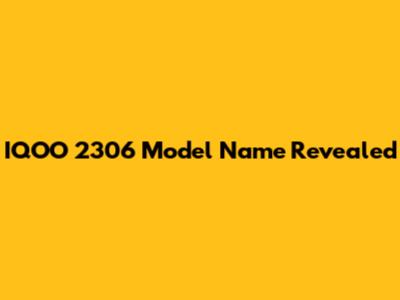 IQOO 2306 Model Name Revealed