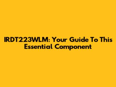 IRDT223WLM: Your Guide To This Essential Component