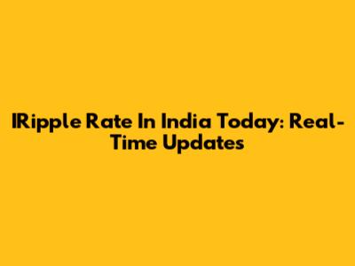 IRipple Rate In India Today: Real-Time Updates