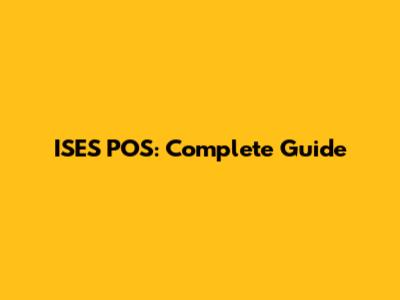 ISES POS: Complete Guide