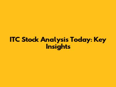 ITC Stock Analysis Today: Key Insights
