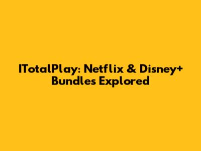 ITotalPlay: Netflix & Disney+ Bundles Explored