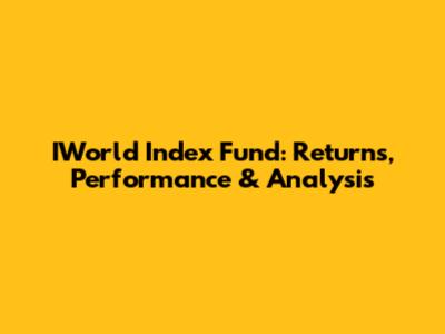IWorld Index Fund: Returns, Performance & Analysis