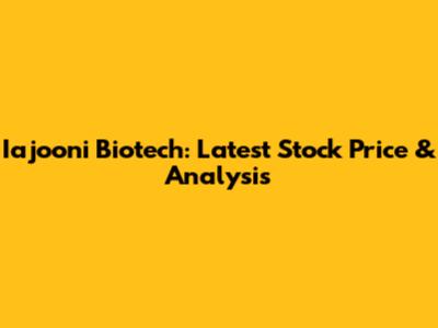 Iajooni Biotech: Latest Stock Price & Analysis