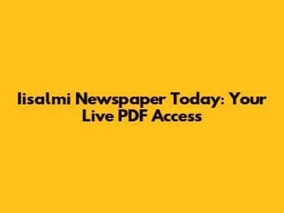 Iisalmi Newspaper Today: Your Live PDF Access