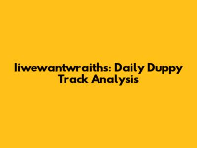 Iiwewantwraiths: Daily Duppy Track Analysis
