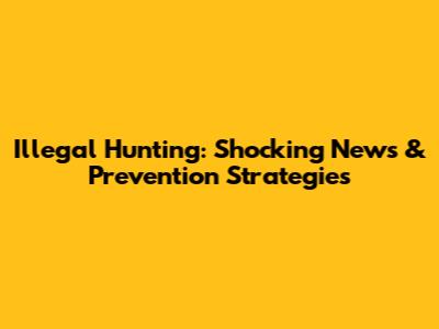 Illegal Hunting: Shocking News & Prevention Strategies