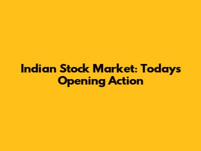 Indian Stock Market: Today's Opening Action