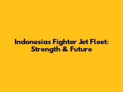 Indonesia's Fighter Jet Fleet: Strength & Future