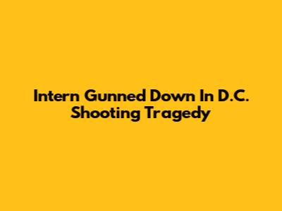 Intern Gunned Down In D.C. Shooting Tragedy