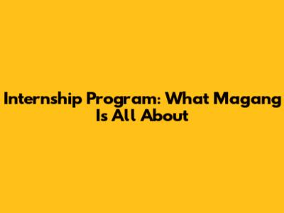 Internship Program: What Magang Is All About