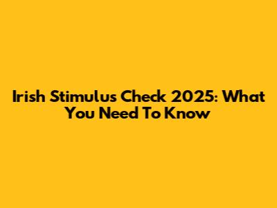 Irish Stimulus Check 2025: What You Need To Know