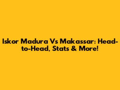 Iskor Madura Vs Makassar: Head-to-Head, Stats & More!