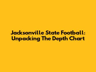 Jacksonville State Football: Unpacking The Depth Chart
