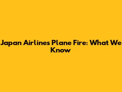 Japan Airlines Plane Fire: What We Know