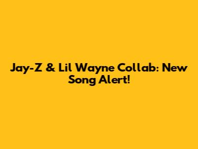 Jay-Z & Lil Wayne Collab: New Song Alert!