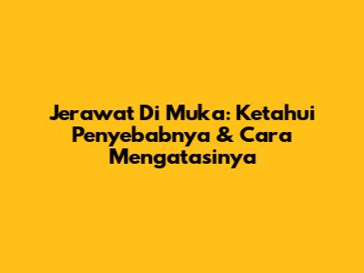 Jerawat Di Muka: Ketahui Penyebabnya & Cara Mengatasinya