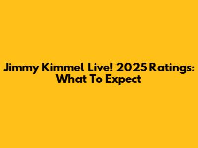 Jimmy Kimmel Live! 2025 Ratings: What To Expect