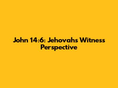 John 14:6: Jehovah's Witness Perspective