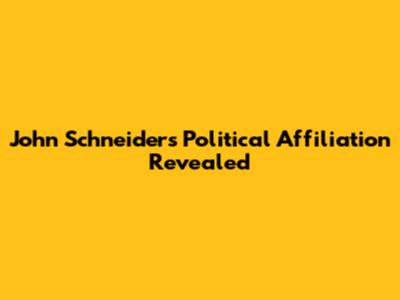 John Schneider's Political Affiliation Revealed