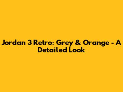 Jordan 3 Retro: Grey & Orange - A Detailed Look