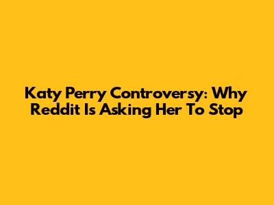 Katy Perry Controversy: Why Reddit Is Asking Her To Stop