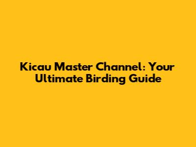 Kicau Master Channel: Your Ultimate Birding Guide