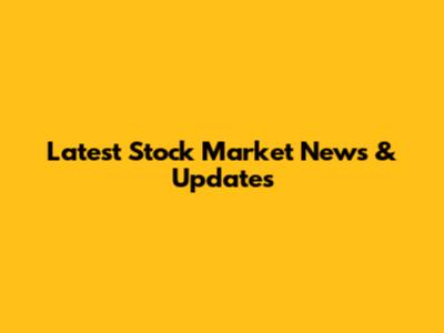 Latest Stock Market News & Updates