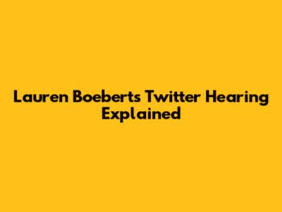Lauren Boebert's Twitter Hearing Explained