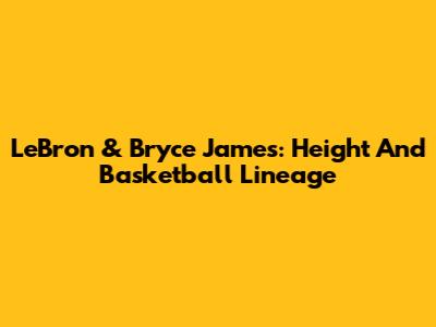 LeBron & Bryce James: Height And Basketball Lineage