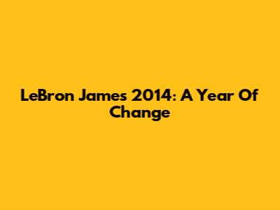 LeBron James 2014: A Year Of Change