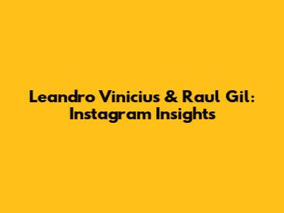 Leandro Vinicius & Raul Gil: Instagram Insights