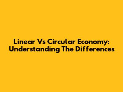 Linear Vs Circular Economy: Understanding The Differences