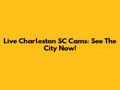 Live Charleston SC Cams: See The City Now!